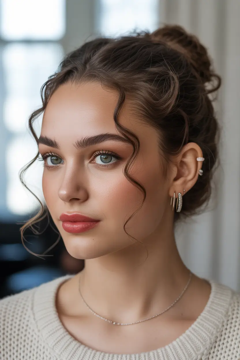 Elegant bun hairstyles 2026 soft curled low bun