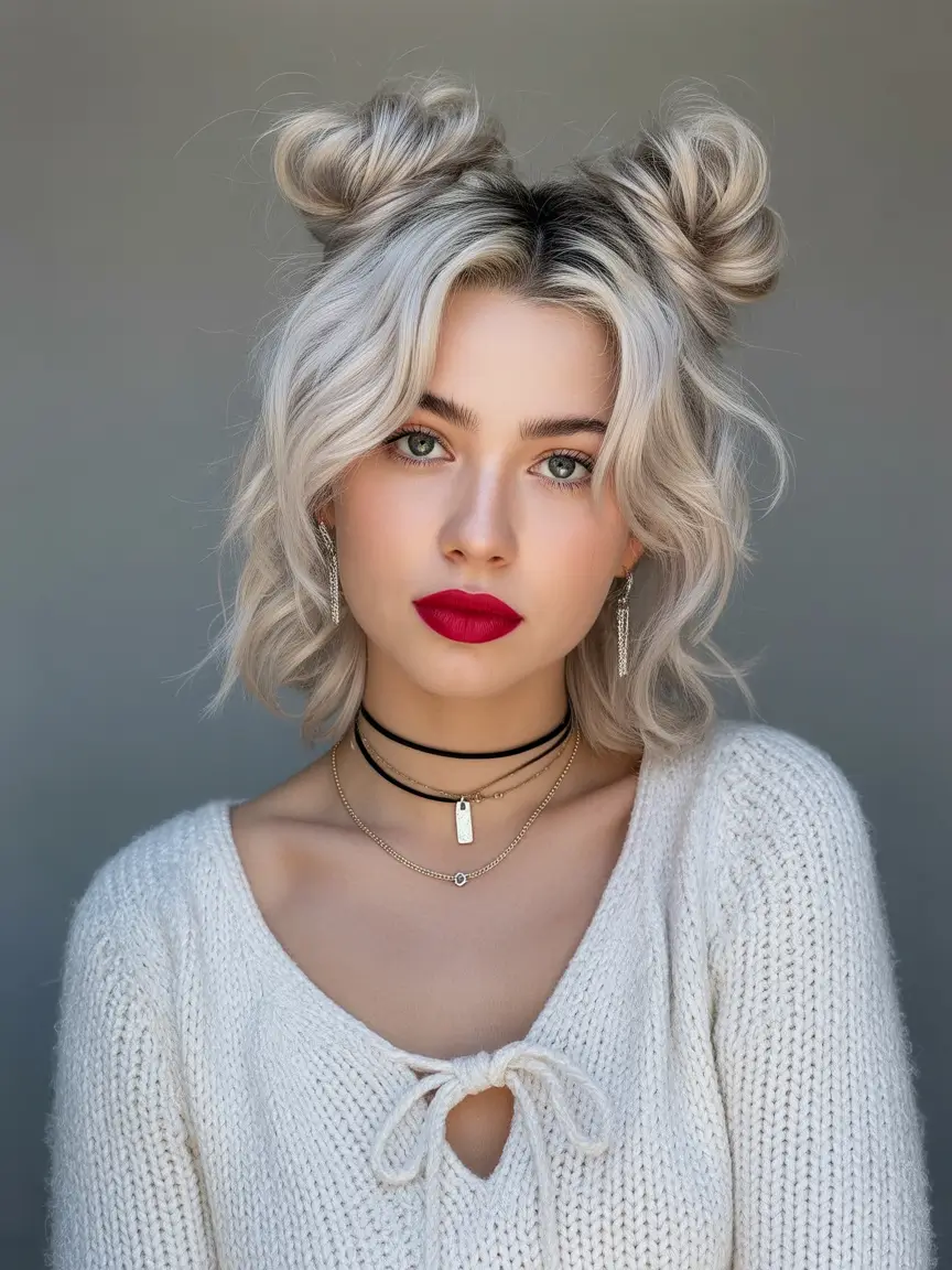 Elegant bun hairstyles 2026 loose blonde buns