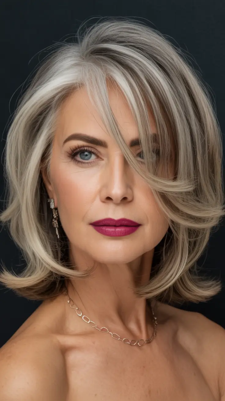 Haircut ideas for women over 60 2026 Soft Dimensional Medium Length Layers