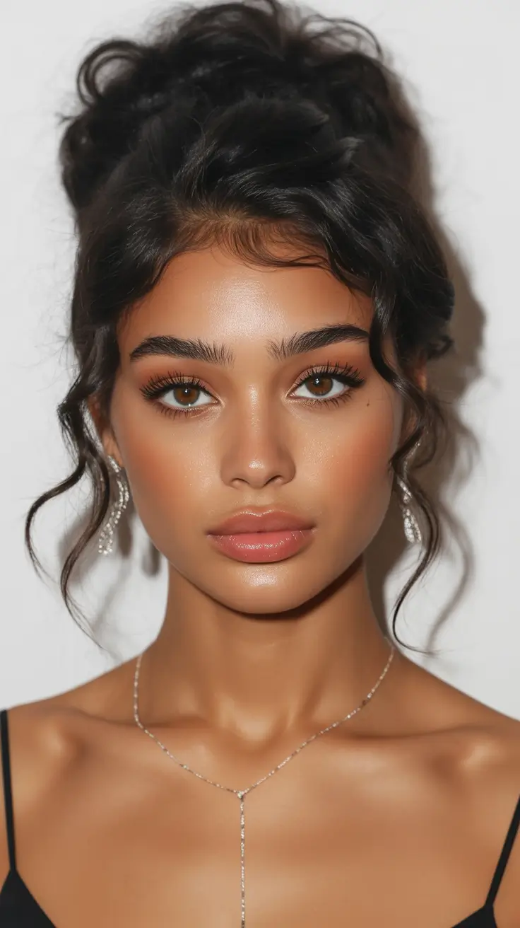 Latest Hairstyles inspiration 2026 Romantic Curled Updo With Sculpted Edges