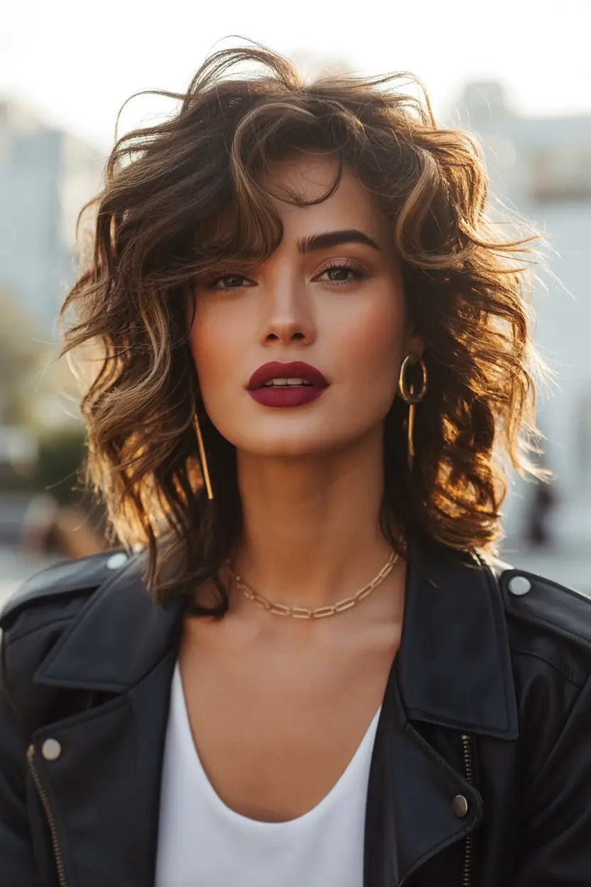 shag haircut Golden hour shag with citylit texture