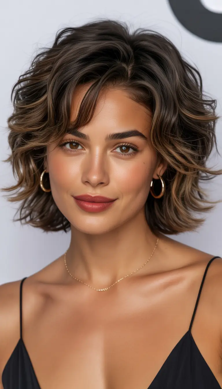 shag haircut Chic short shag with sculpted waves