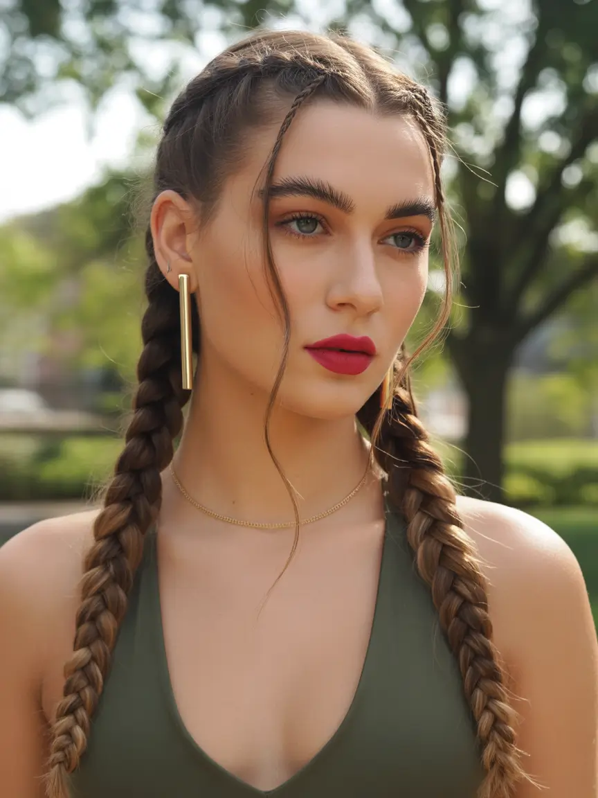 braids hairstyle Centered Cornrows With Clean Lines And Subtle Lift