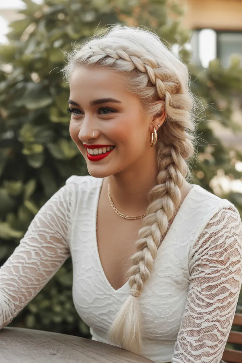 braids hairstyle Loose Side Braid With Modern Texture
