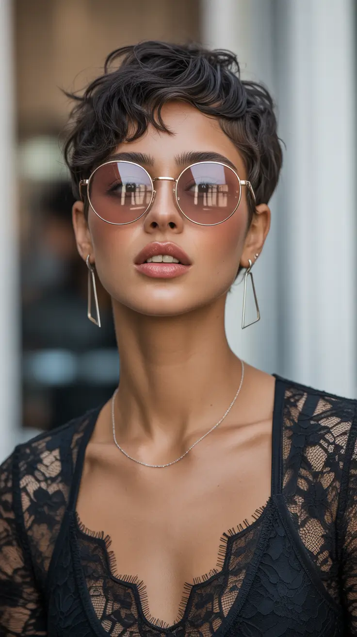 New short hairstyles for women 2026 Wind Swept Curly Pixie With Urban Edge