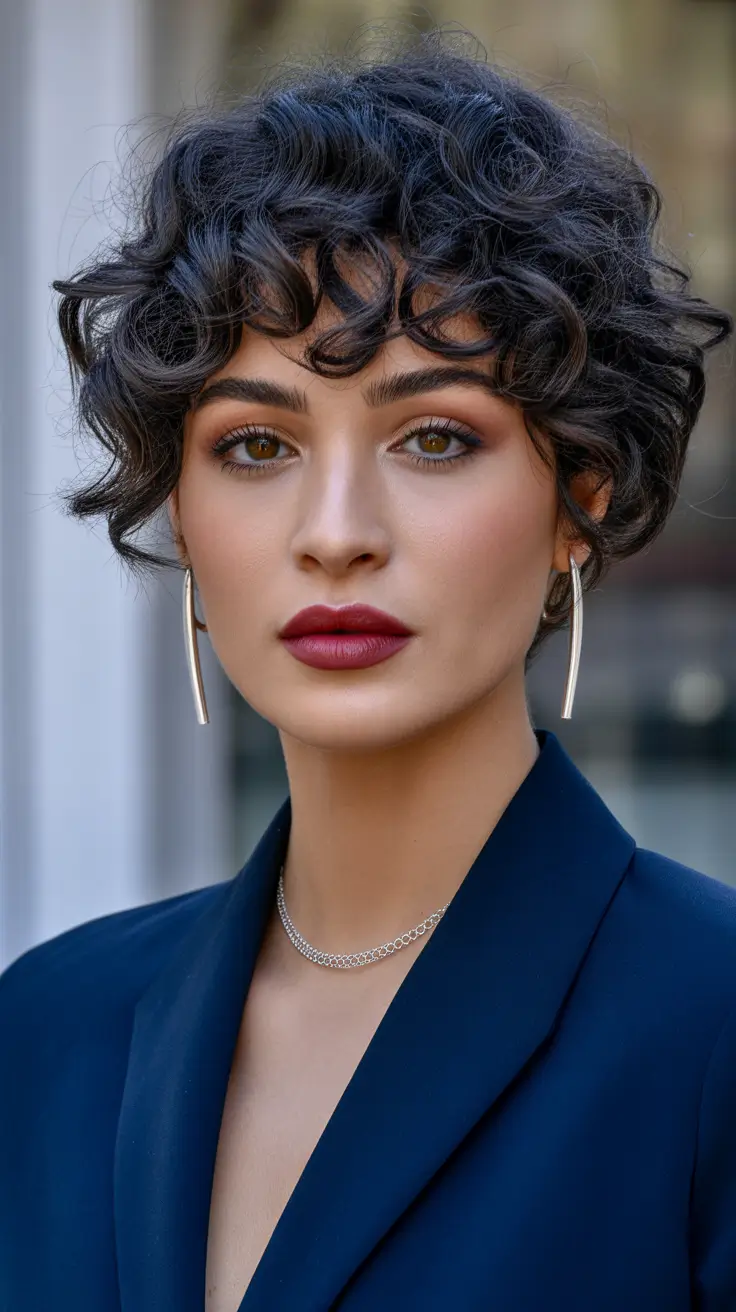 New short hairstyles for women 2026 Soft Curly Crop With Modern French Inspired Shape