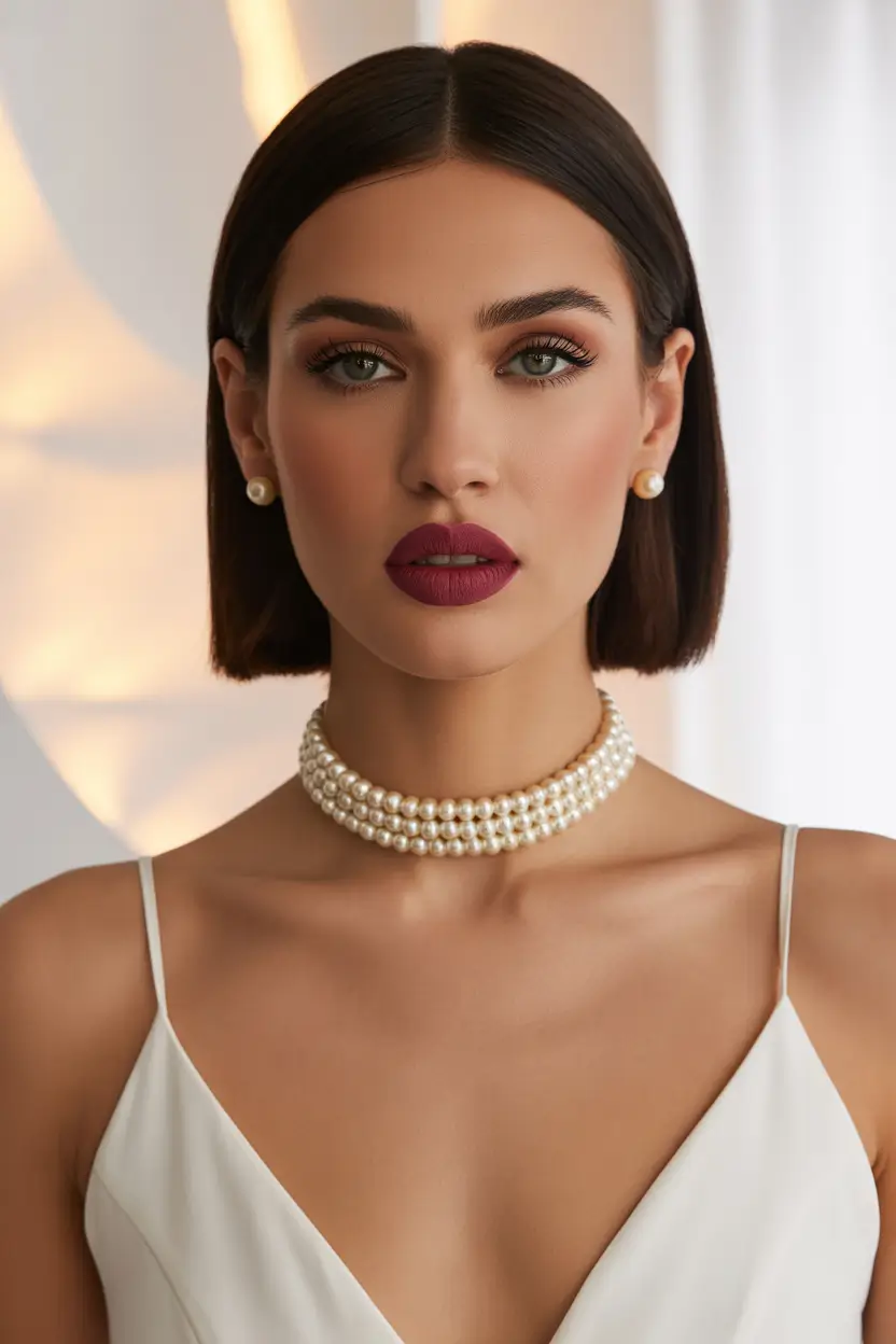 Quick hairstyles for women 2026 Sharp Bob With Clean Middle Part