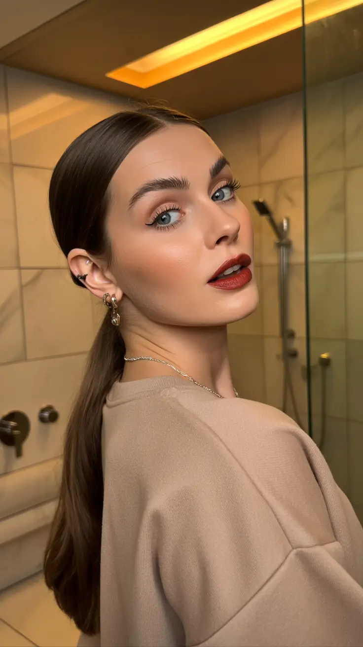 Quick hairstyles for women 2026 Low Sleek Ponytail With Clean Finish