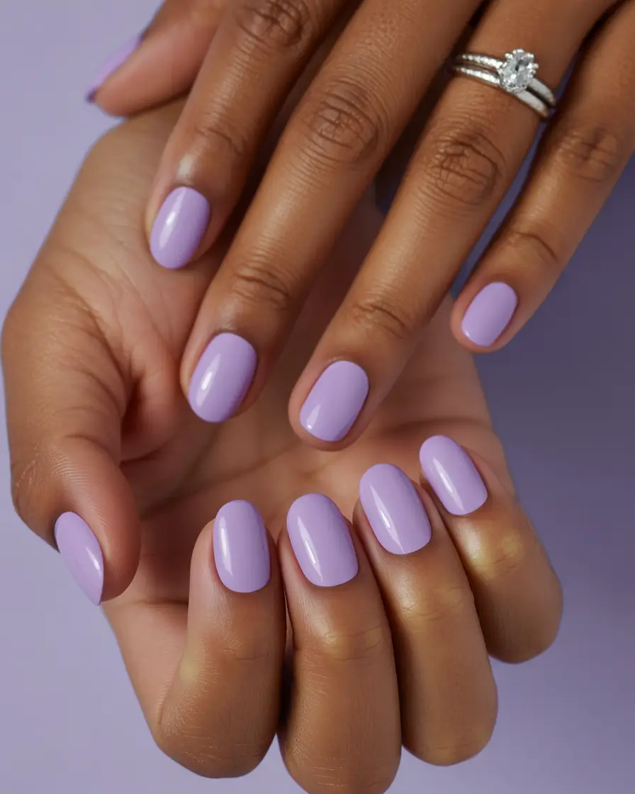 simple nails trend 2026 Lavender Short Nails for Fresh Minimal Inspo