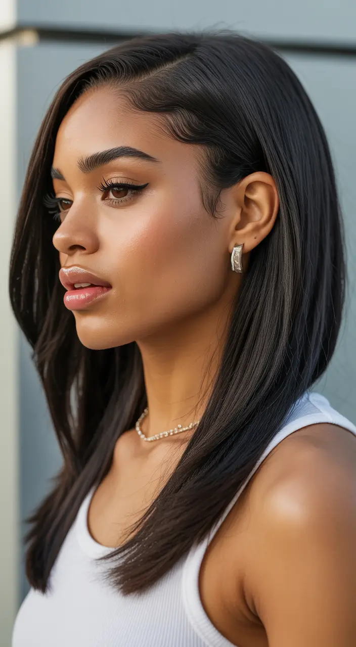 Straight hairstyles ideas 2026 Smooth Straight With Subtle Side Part