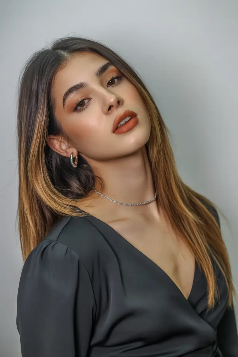 Straight hairstyles ideas 2026 Straight With Soft Contrast Highlights