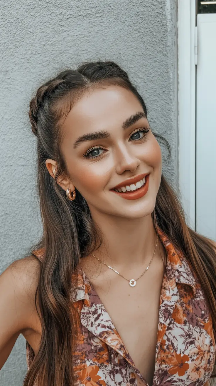 Stylish yet easy hairstyles 2026 Soft Braided Half Up With Sleek Sides