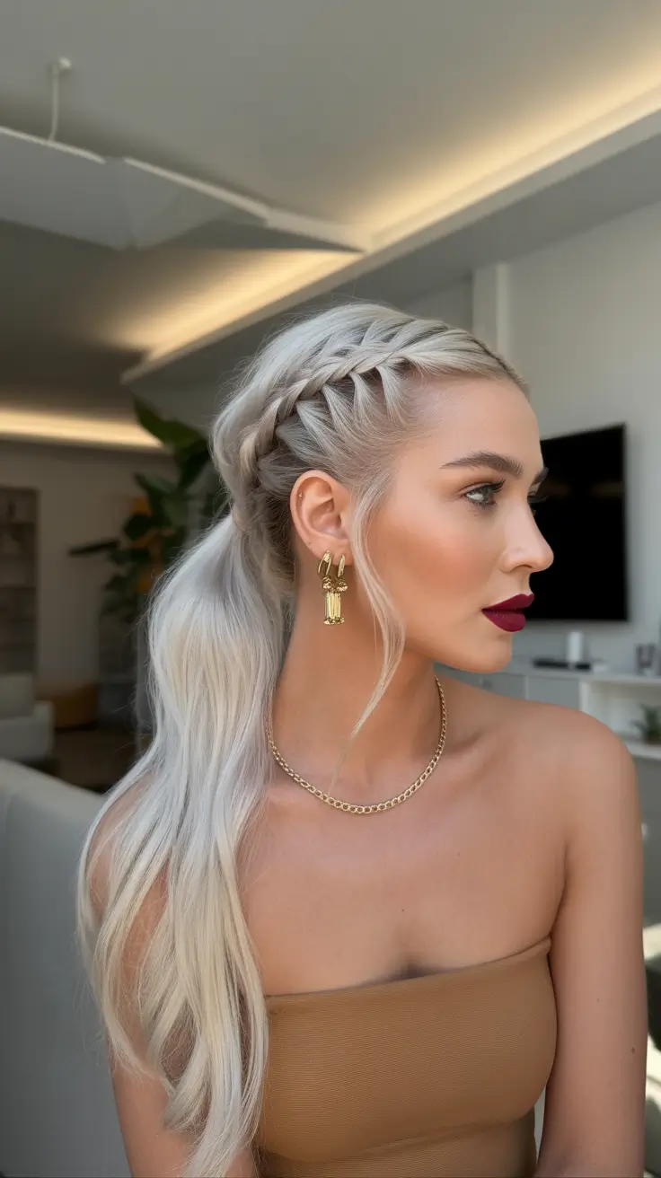 Stylish yet easy hairstyles 2026 Braided Crown Pony for Casual Structure