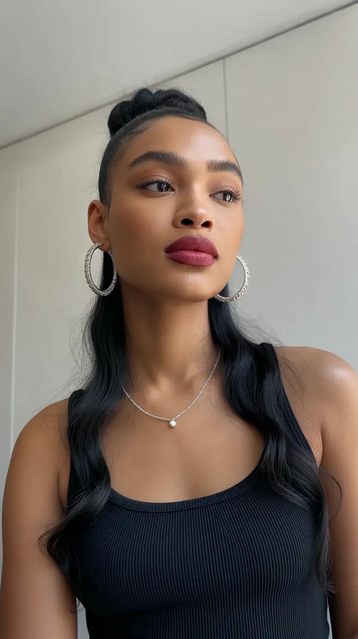 Stylish yet easy hairstyles 2026 High Knot Half Down Waves