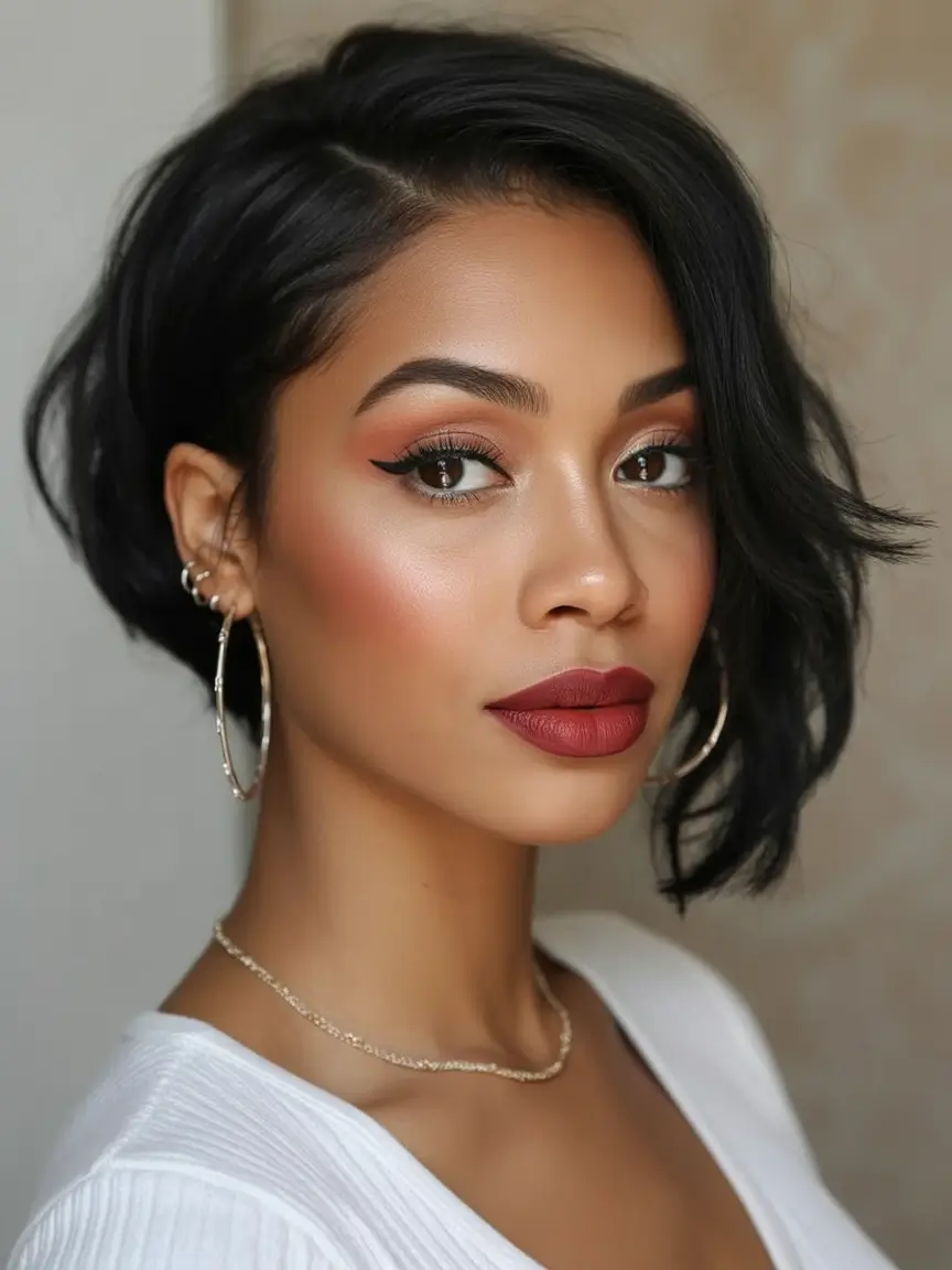 Trendy asymmetrical pixie haircuts 2026 Short Glossy Pixie Bob With Sleek Asymmetry