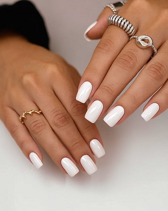 White Nails Trend 2026 – Clean, Milky, and Modern Design Ideas