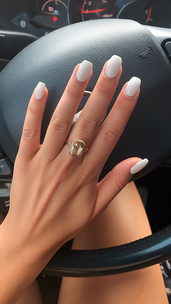 White Nails Trend 2026 – Clean, Milky, and Modern Design Ideas