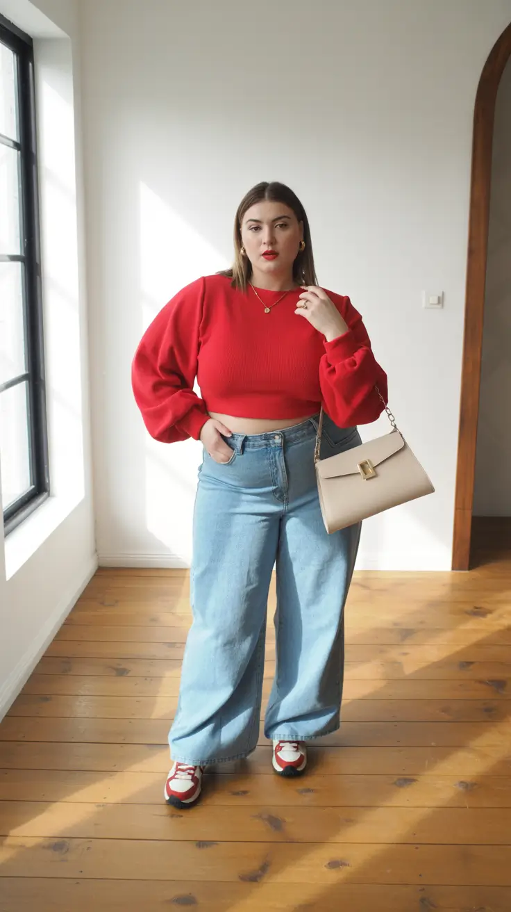 beautiful plus size spring outfits 2026 denim crop 13