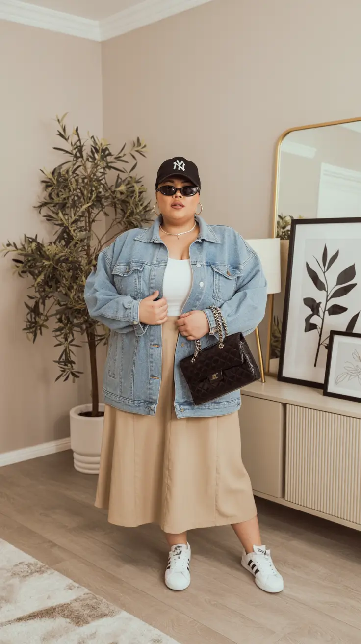 beautiful plus size spring outfits 2026 casual denim 6