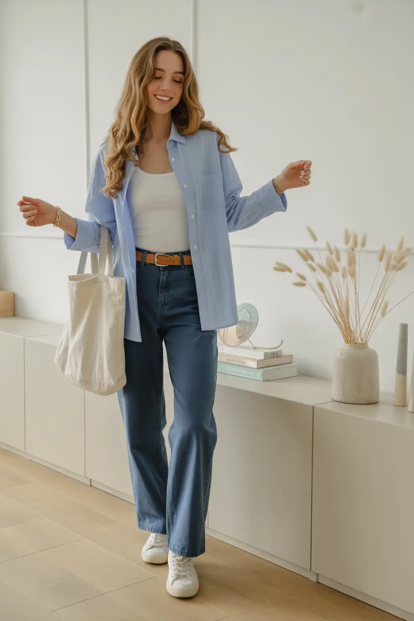 spring school outfits college casual denim look