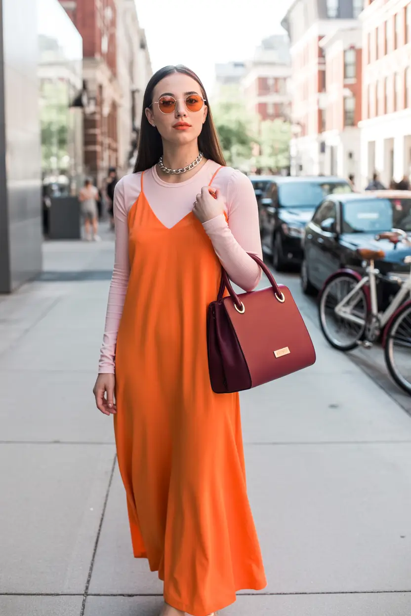 bohemian spring transition outfits 2026 vibes-slip-dress-layered