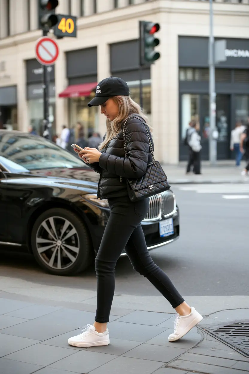 bold leggings outfit spring 2026 casual black travel