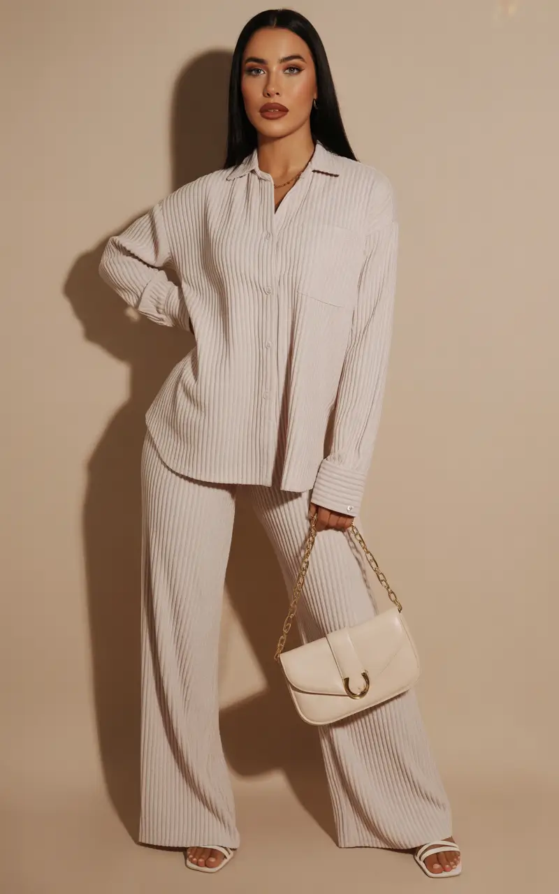 spring date night outfit dressy casual monochrome