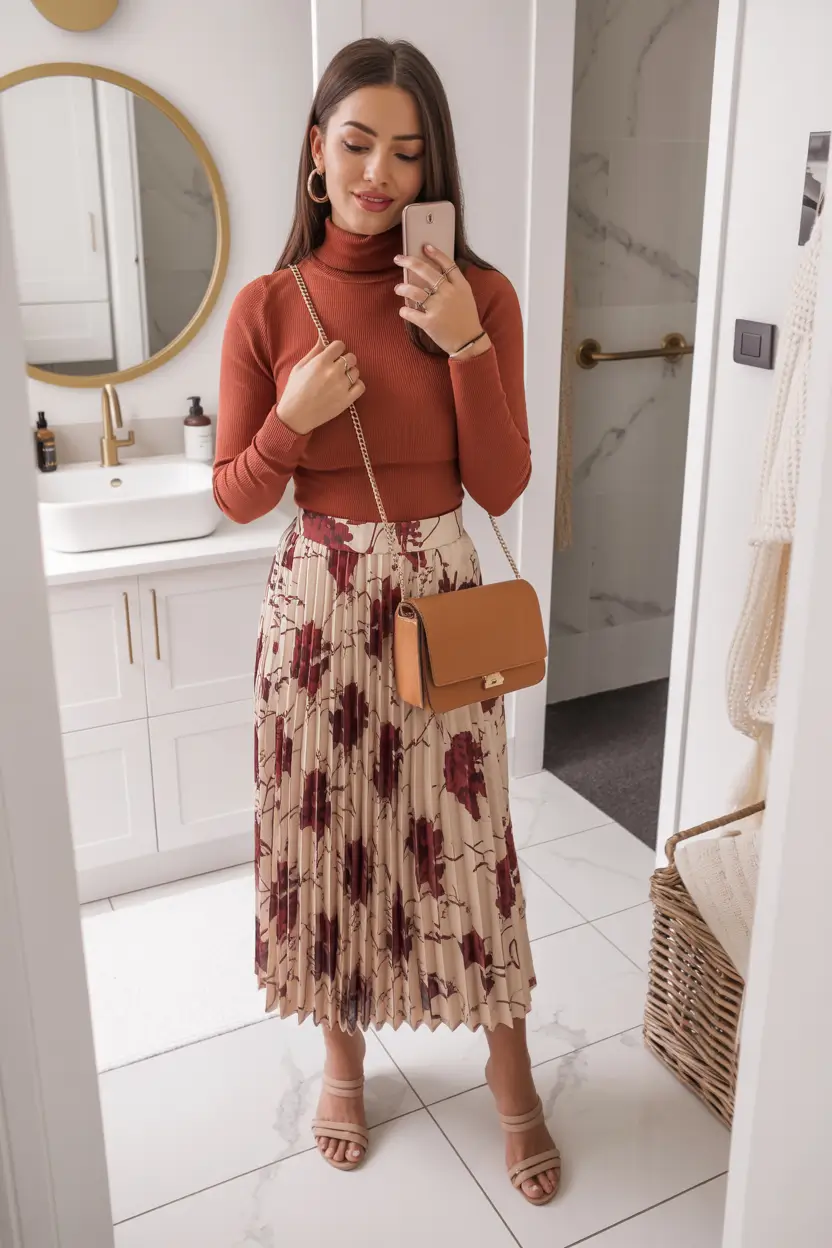 spring date night outfit classy skirt early spring