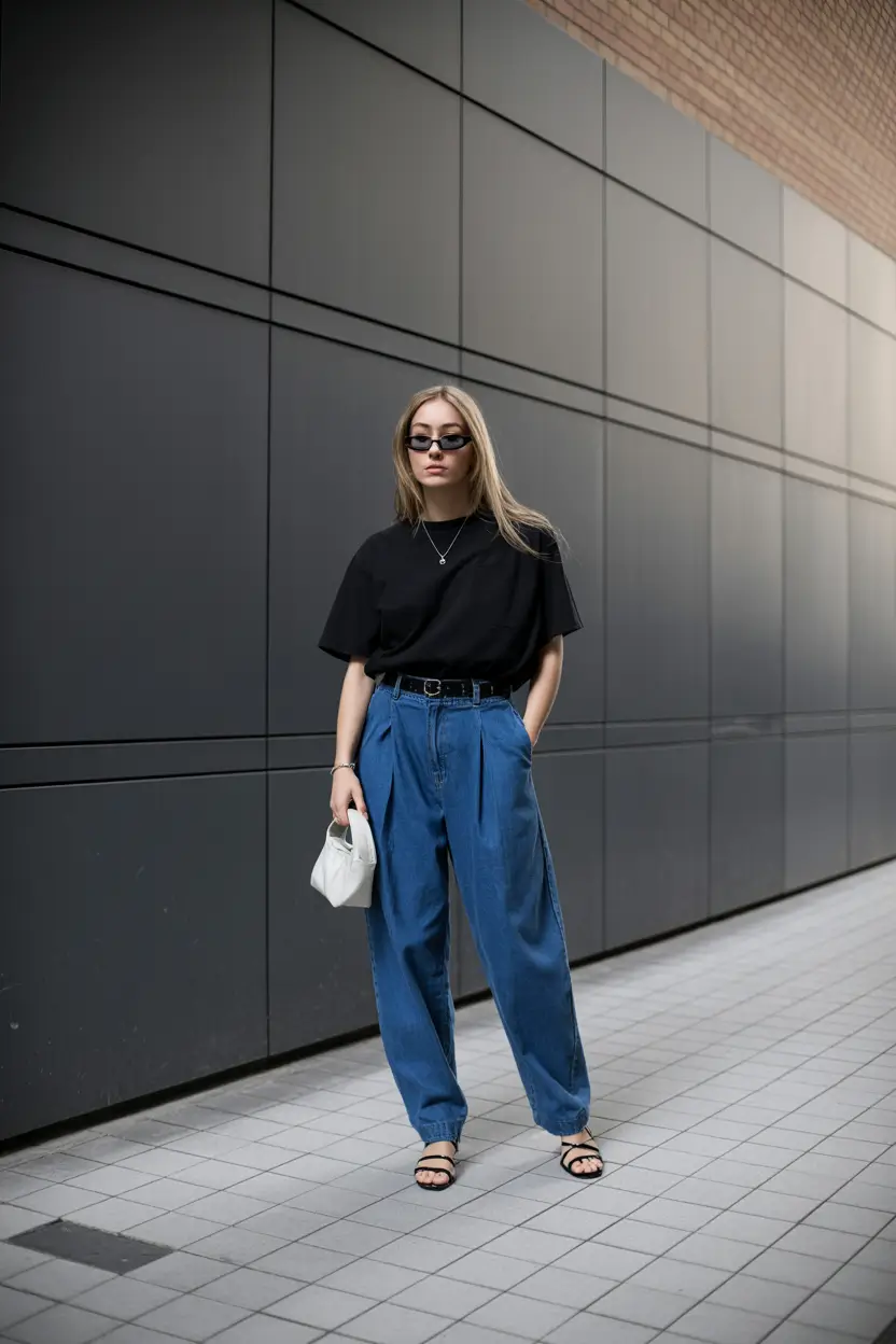 bold spring jeans outfit 2026 sharp minimal denim that feels bold without trying