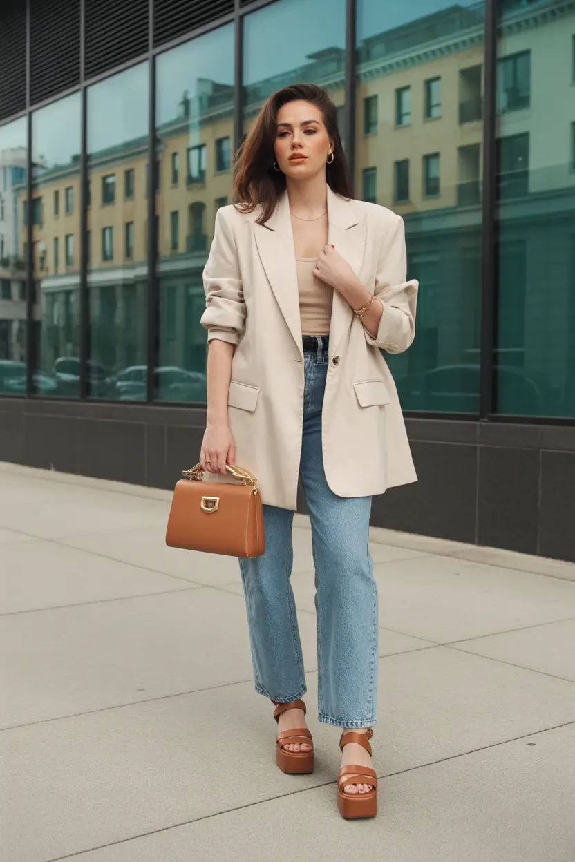 bold spring outfits 2026 trends Elevated Denim With Bold Minimalism