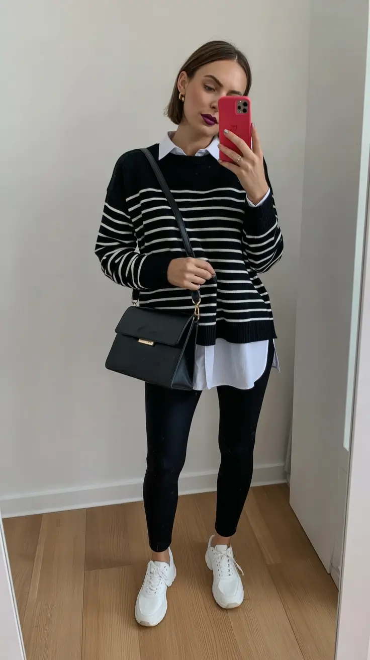 winter to spring outfits 2026 Stripes and Layers for Polished Casual Days