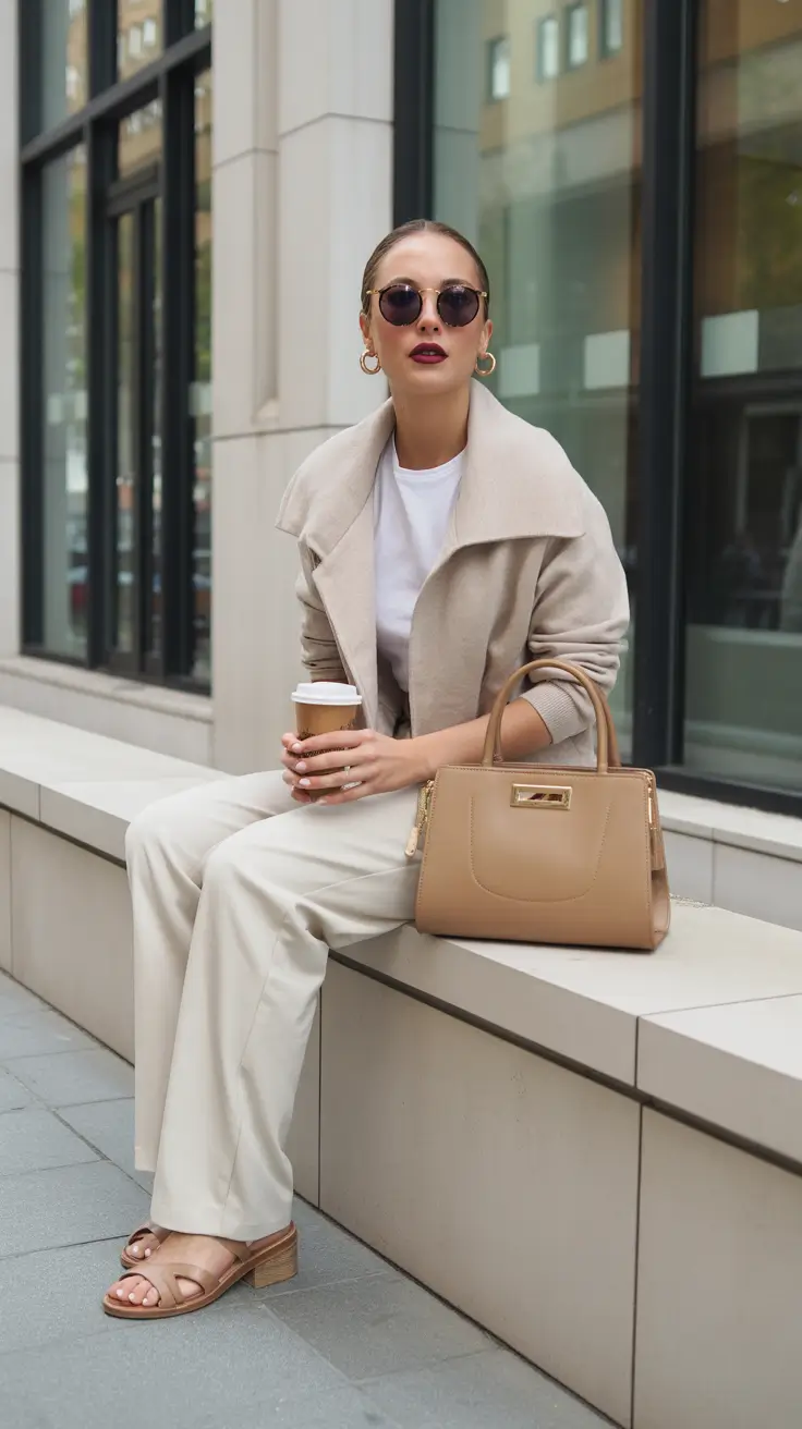 cute chicago spring outfits 2026 neutral casual look