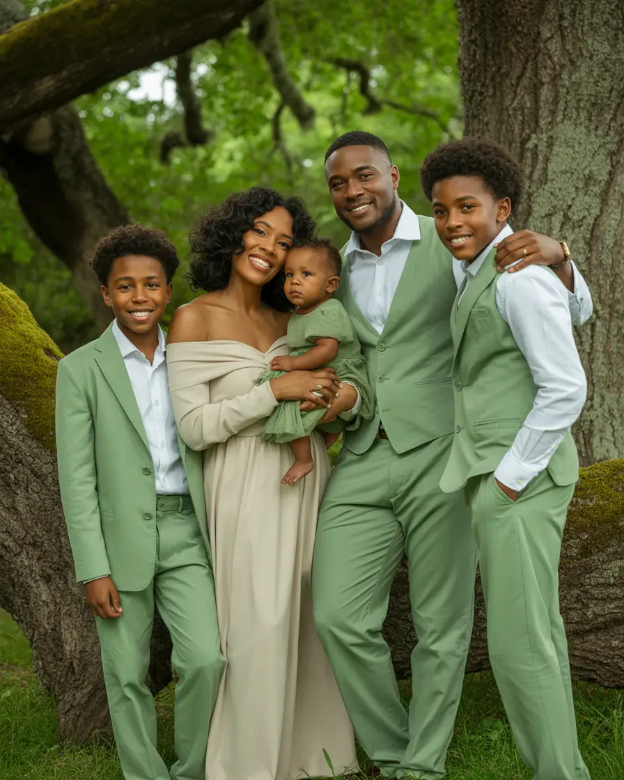 spring family pictures outfits Soft Green Statements with Coordinated Confidence