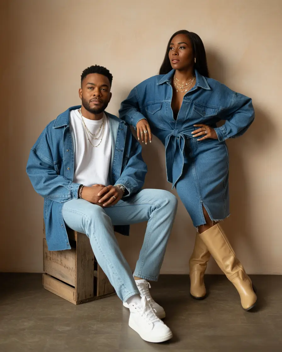 spring family pictures outfits Statement Denim with Elevated Neutrals