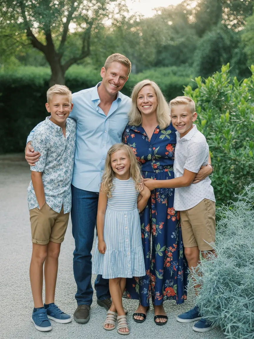spring family pictures outfits Floral Blues with Easy Family Balance