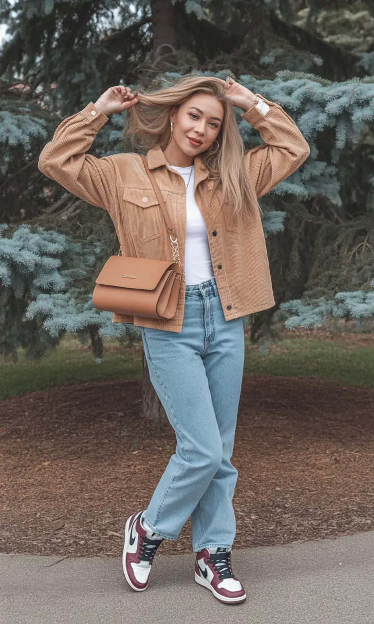 spring outfit for Tuesday Soft Corduroy Layers