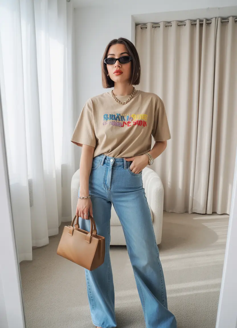 spring outfit for Tuesday graphic tee energy