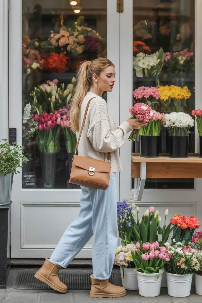 spring outfit for Tuesday Cozy Neutrals
