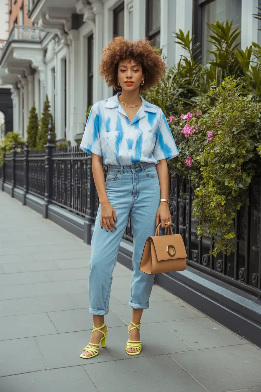 spring outfit for Tuesday fresh color play