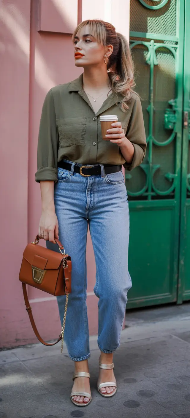 spring outfit for Tuesday Utility Shirt Ease