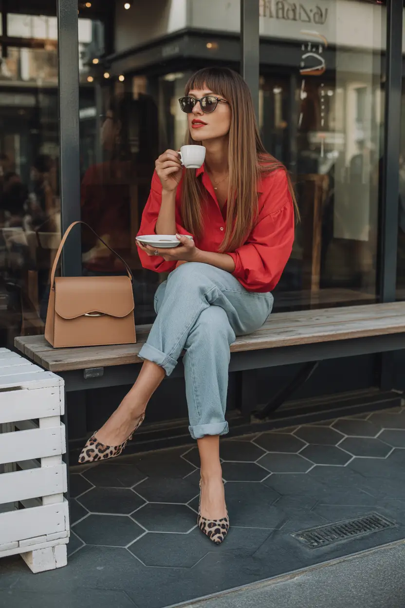 cute spring outfits street style 2026 casual european red