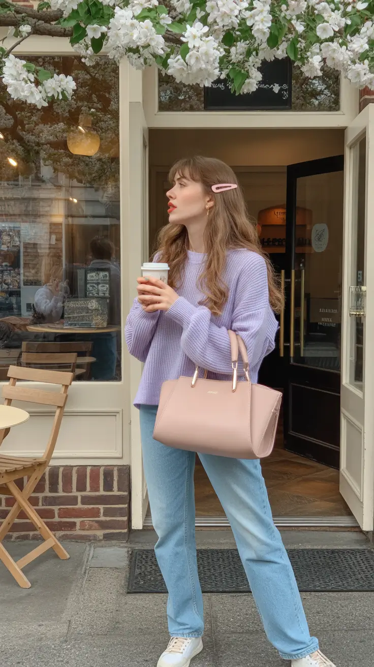effortless spring outfits for Sunday soft knit denim