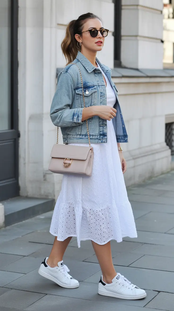 effortless spring outfits women 2026 sporty denim layers