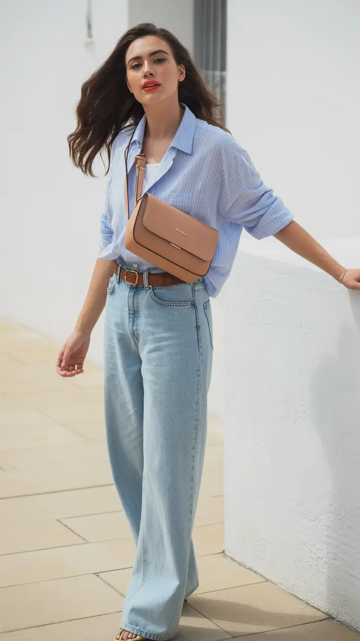 effortless spring outfits women 2026 soft blue casual chic