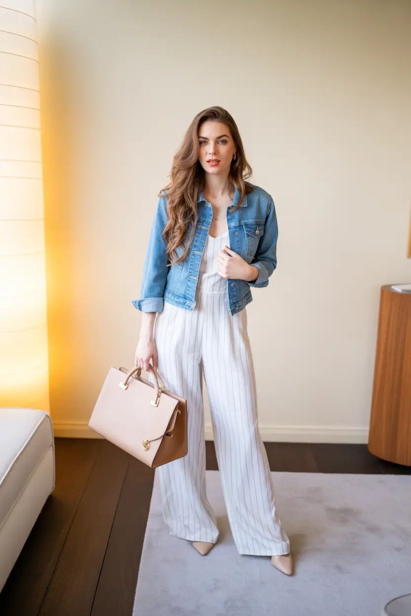 spring business casual outfits 2026 jeans