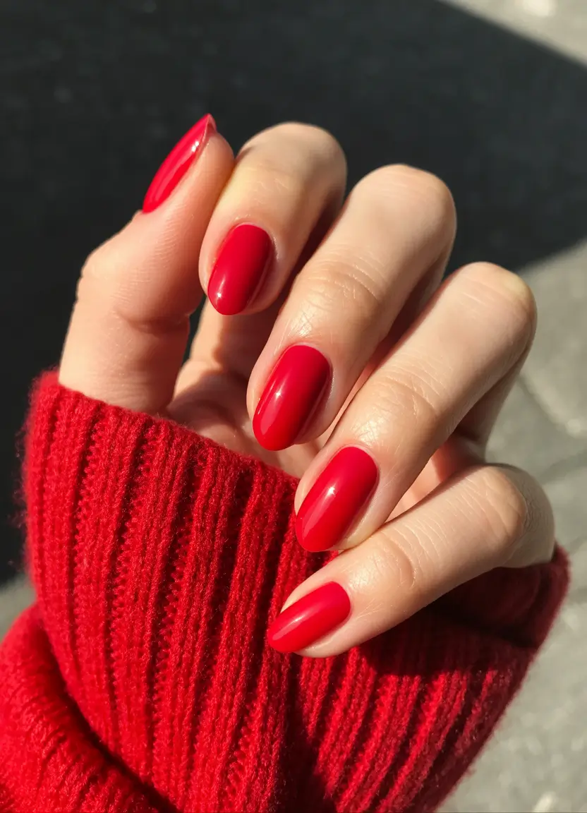 gel nail designs 2026 Bold red gel nails that never go out of style