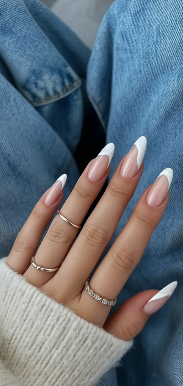 gel nail designs 2026 Soft white french tips with a relaxed everyday feel
