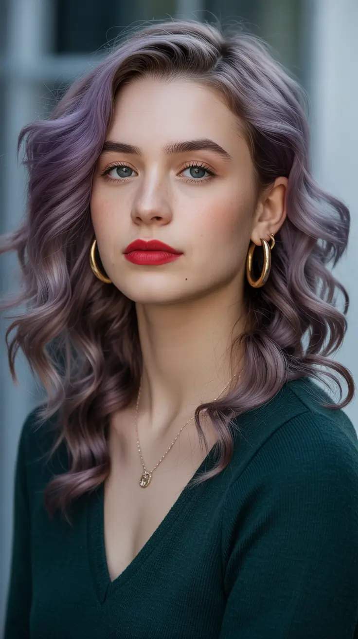 Hair Color Ideas February 2026 Cool Lilac Waves With Urban Ease