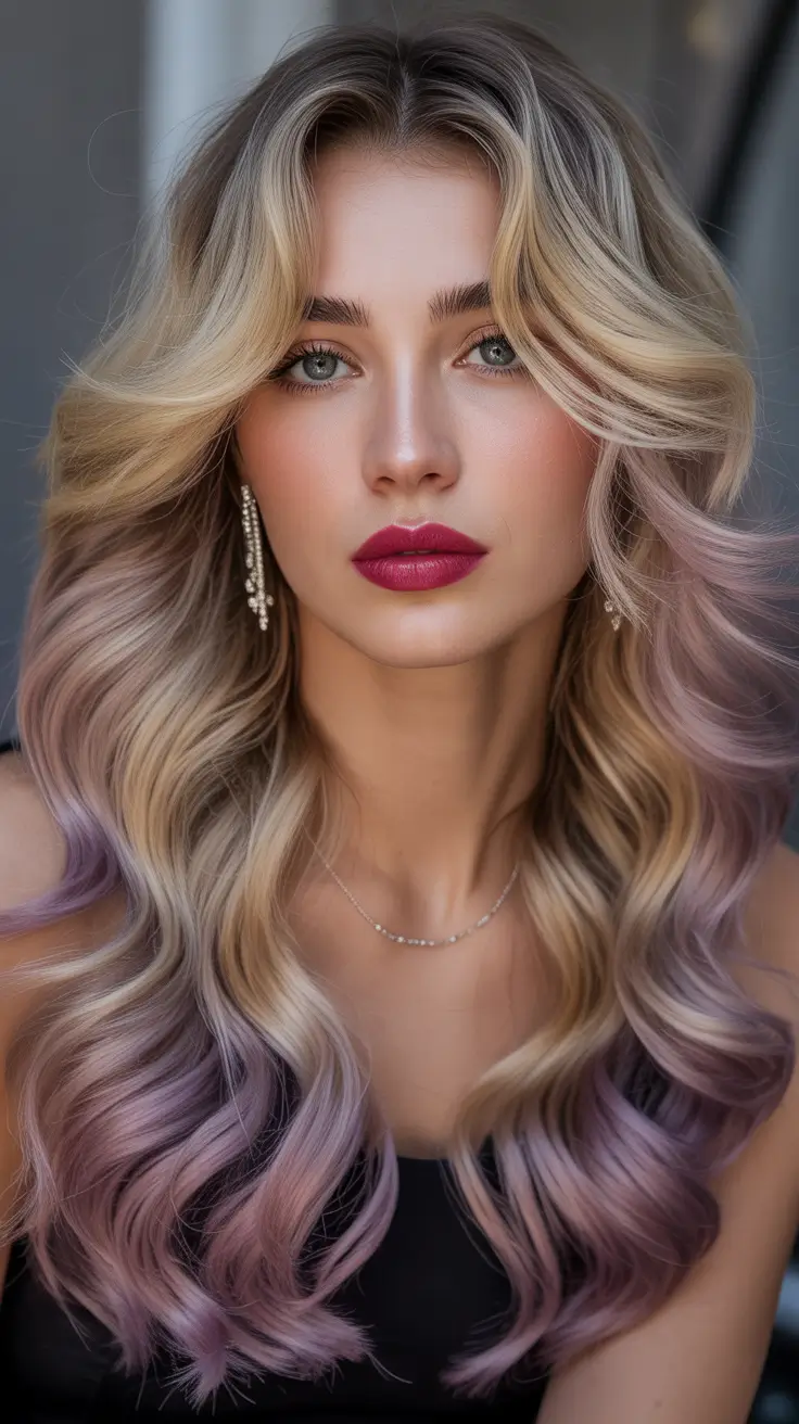 Hair Color Ideas February 2026 Butter Blonde With Pastel Lavender Melt
