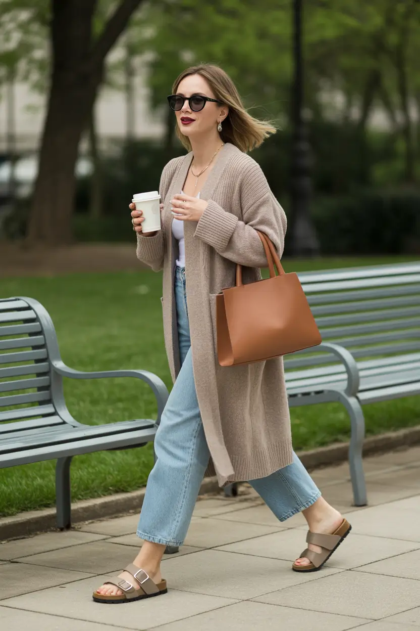 spring mom outfits 2026 comfy layered casual look